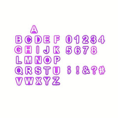 40PCS Purple Alphabet Number Cutter Set Fondant Cake Decorative