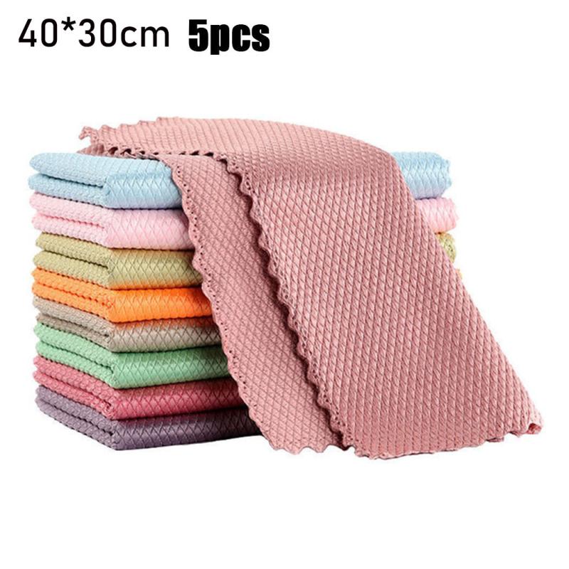 5 Pack Miracle Cleaning Cloths 40x30cm Streak Reusable Easy to Clean