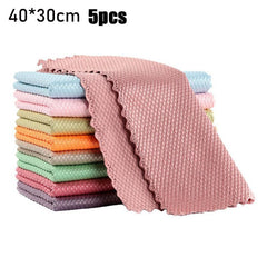 5 Pack Miracle Cleaning Cloths 40x30cm Streak Reusable Easy to Clean