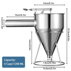 Stainless Steel Batter Funnel with Stand for Baking