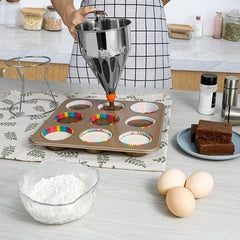 Stainless Steel Batter Funnel with Stand for Baking