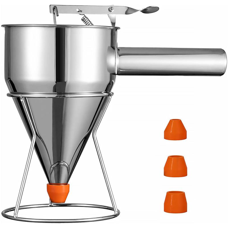 Stainless Steel Batter Funnel with Stand for Baking