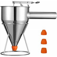 Stainless Steel Batter Funnel with Stand for Baking