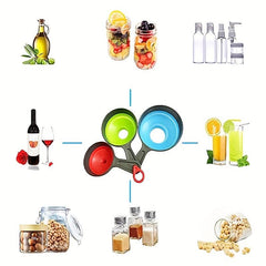 3pcs Wide Mouth Silicone Collapsible Funnel Kitchen Gadget Set
