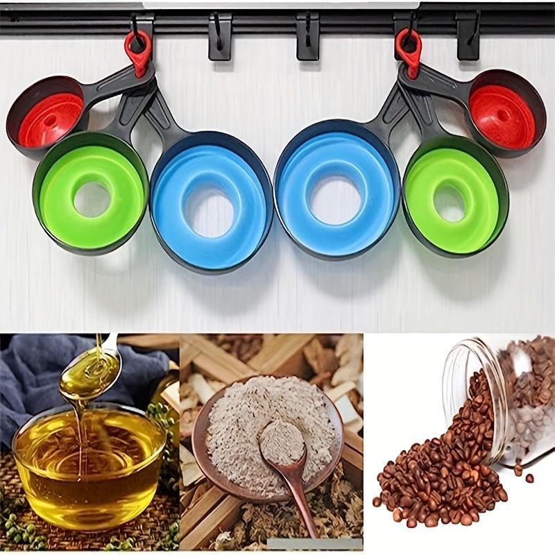 3pcs Wide Mouth Silicone Collapsible Funnel Kitchen Gadget Set