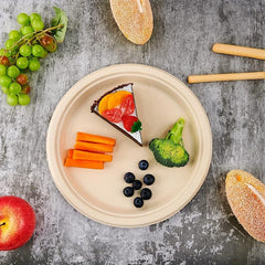 125 Pack Compostable Heavy Duty Plates - Biodegradable Bagasse Plate