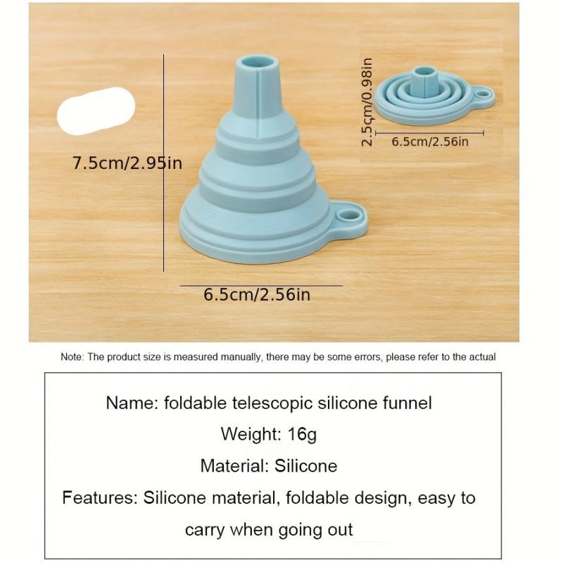 1pc Mini Silicone Collapsible Funnel for Water Liquid Kitchen Gadgets