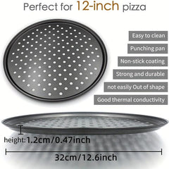 1pc Nonstick Metal Pizza Pan With Holes Round Pizza Tray