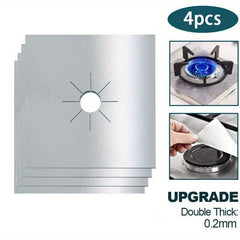 4pcs 0.2mm Gas Stove Mat High Temp Safe Non-toxic