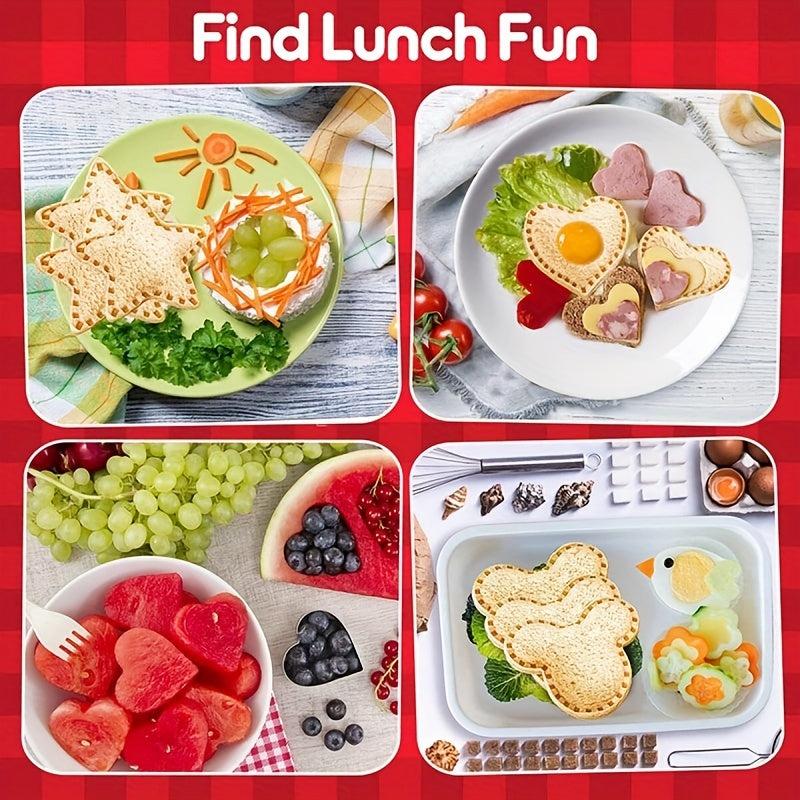 6pcs Sandwich Cutter And Sealer Set For Kids Lunch Bento Box