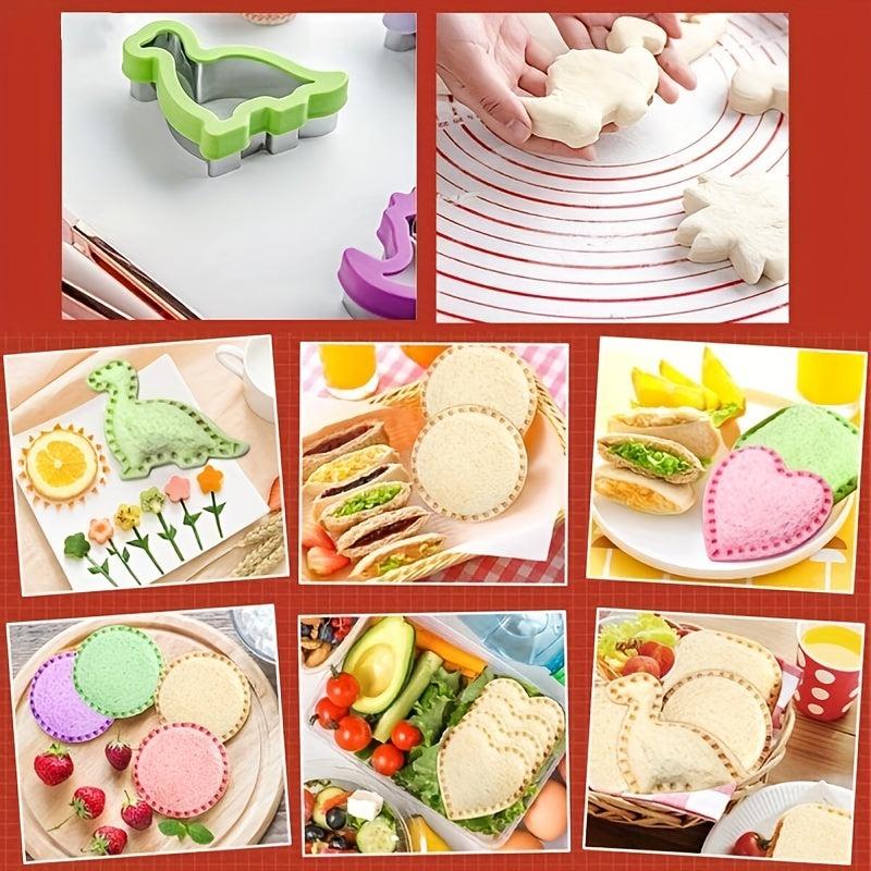 6pcs Sandwich Cutter And Sealer Set For Kids Lunch Bento Box
