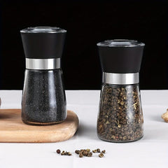2pcs Reusable Glass Grinder for Pepper and Sea Salt