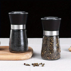 2pcs Reusable Glass Grinder for Pepper and Sea Salt