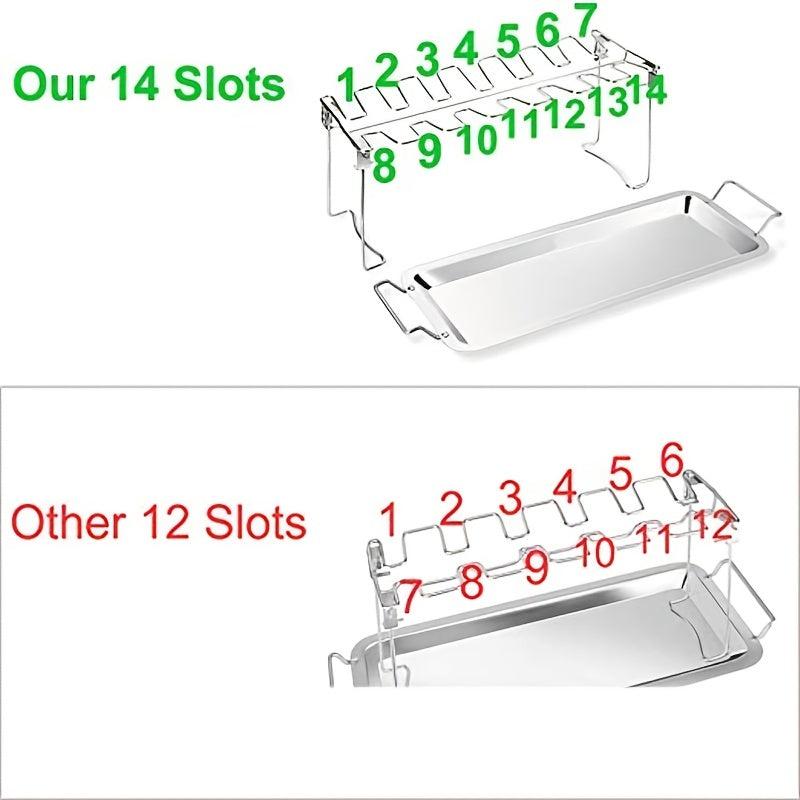Grill Rack Chicken Wing Leg Rack Stainless Steel Foldable BBQ Rack