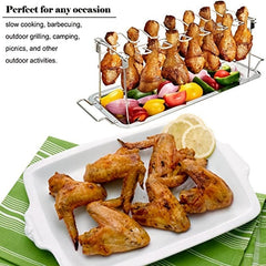 Grill Rack Chicken Wing Leg Rack Stainless Steel Foldable BBQ Rack