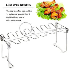 Grill Rack Chicken Wing Leg Rack Stainless Steel Foldable BBQ Rack