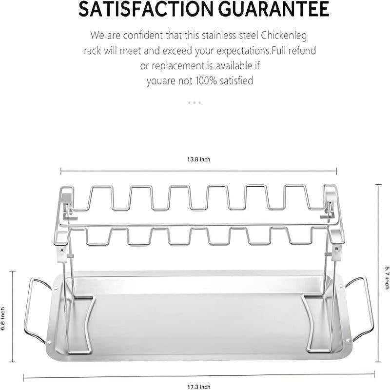 Grill Rack Chicken Wing Leg Rack Stainless Steel Foldable BBQ Rack