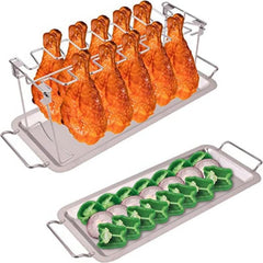 Grill Rack Chicken Wing Leg Rack Stainless Steel Foldable BBQ Rack