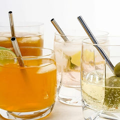 12pcs Stainless Steel Straw Set with Cleaning Brush