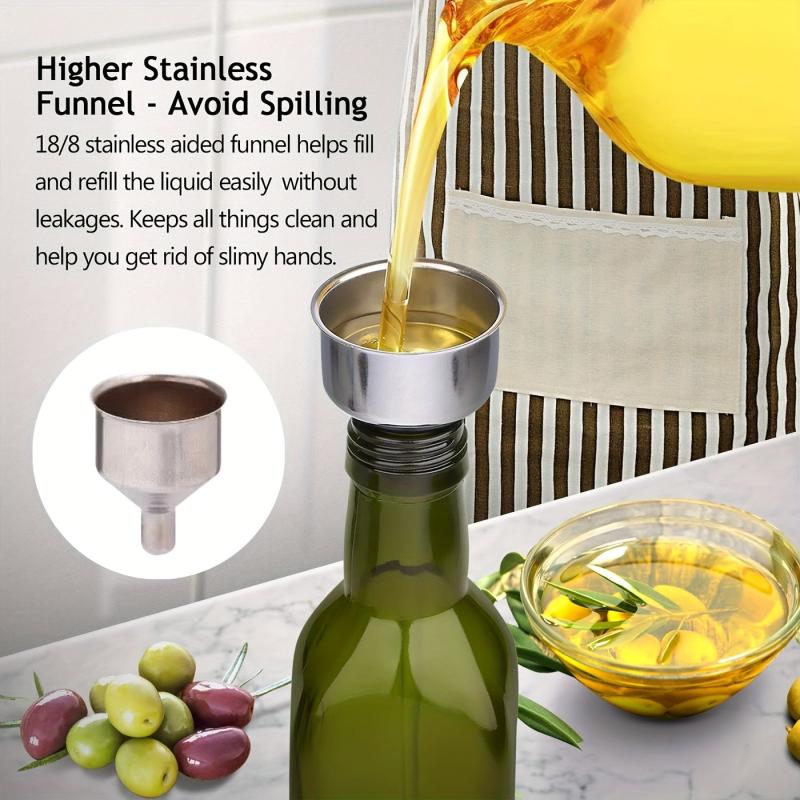 6pcs 17oz Glass Olive Bottle Dispenser 500ml Green And Vinegar Cruet