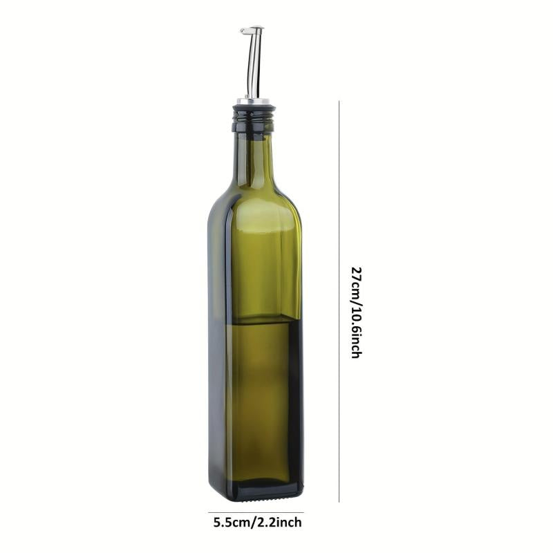 6pcs 17oz Glass Olive Bottle Dispenser 500ml Green And Vinegar Cruet