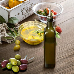 6pcs 17oz Glass Olive Bottle Dispenser 500ml Green And Vinegar Cruet