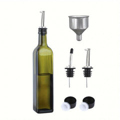 6pcs 17oz Glass Olive Bottle Dispenser 500ml Green And Vinegar Cruet
