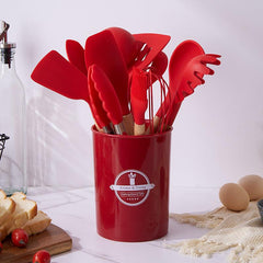 12pcs Wooden Handle Silicone Kitchen Utensils Set