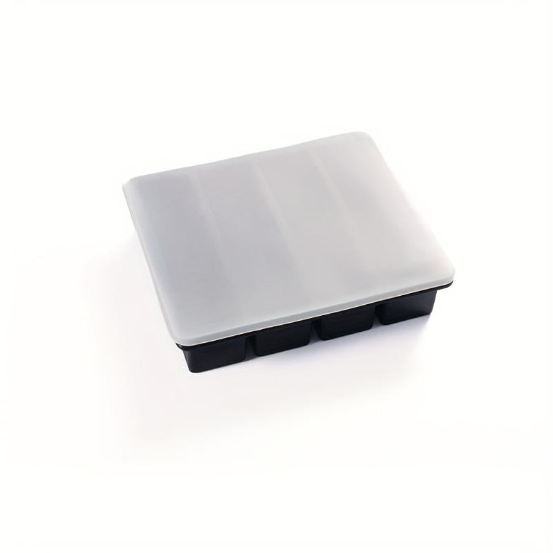 Long Silicone 4 Grids Ice Cube Square Tray Mold Non-toxic Durable Wine Ice Cube
