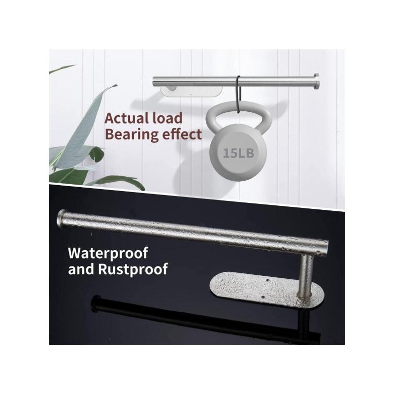 Adhesive Stainless Steel Paper Towel Holder Kitchen Wall Mount