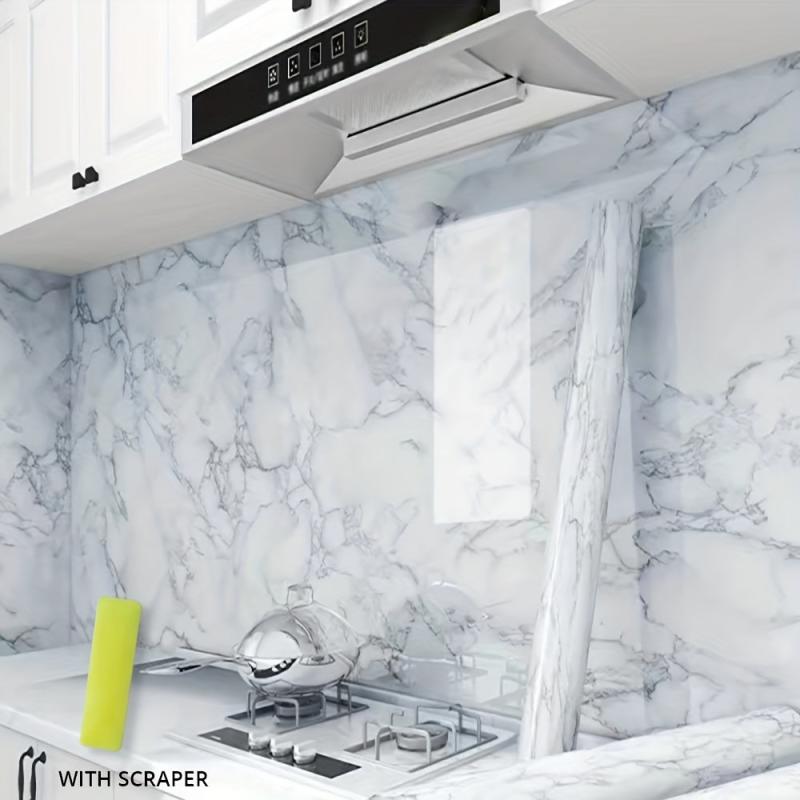 Marble Self Adhesive Waterproof Wallpaper Kitchen High Temperature Resistance