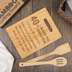 Engraved Bamboo Cutting Board - 40th Birthday Gift for Mom, Sister