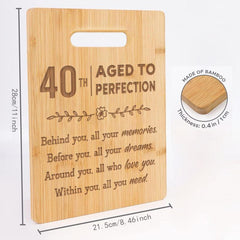 Engraved Bamboo Cutting Board - 40th Birthday Gift for Mom, Sister