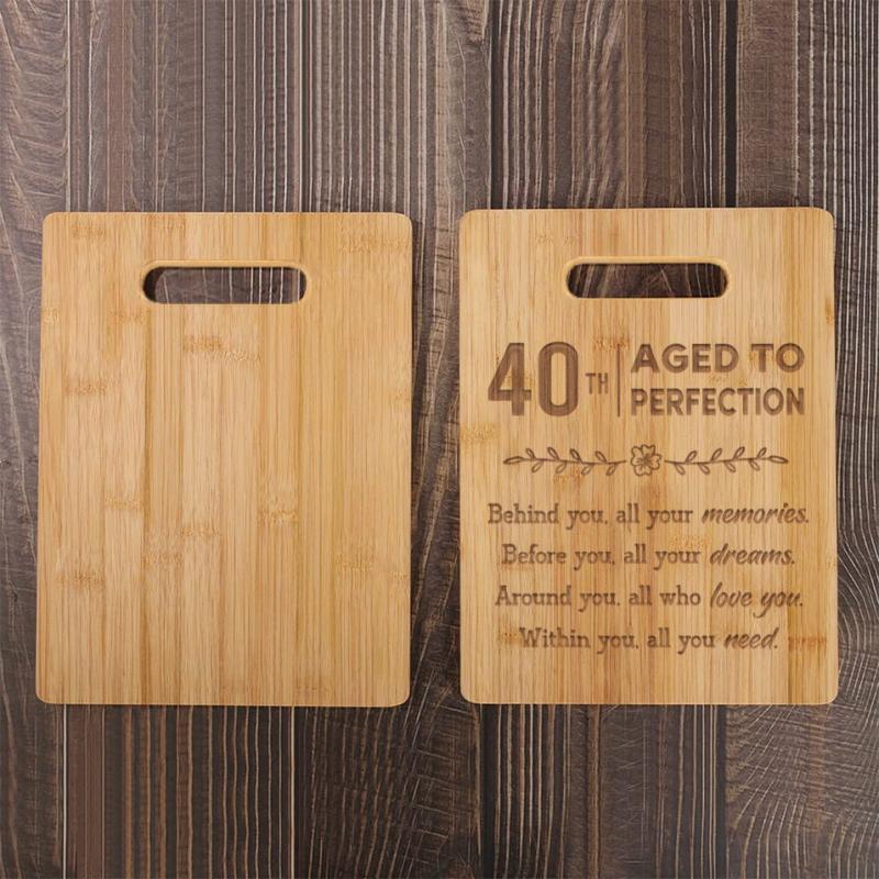 Engraved Bamboo Cutting Board - 40th Birthday Gift for Mom, Sister
