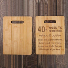 Engraved Bamboo Cutting Board - 40th Birthday Gift for Mom, Sister