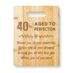 Engraved Bamboo Cutting Board - 40th Birthday Gift for Mom, Sister