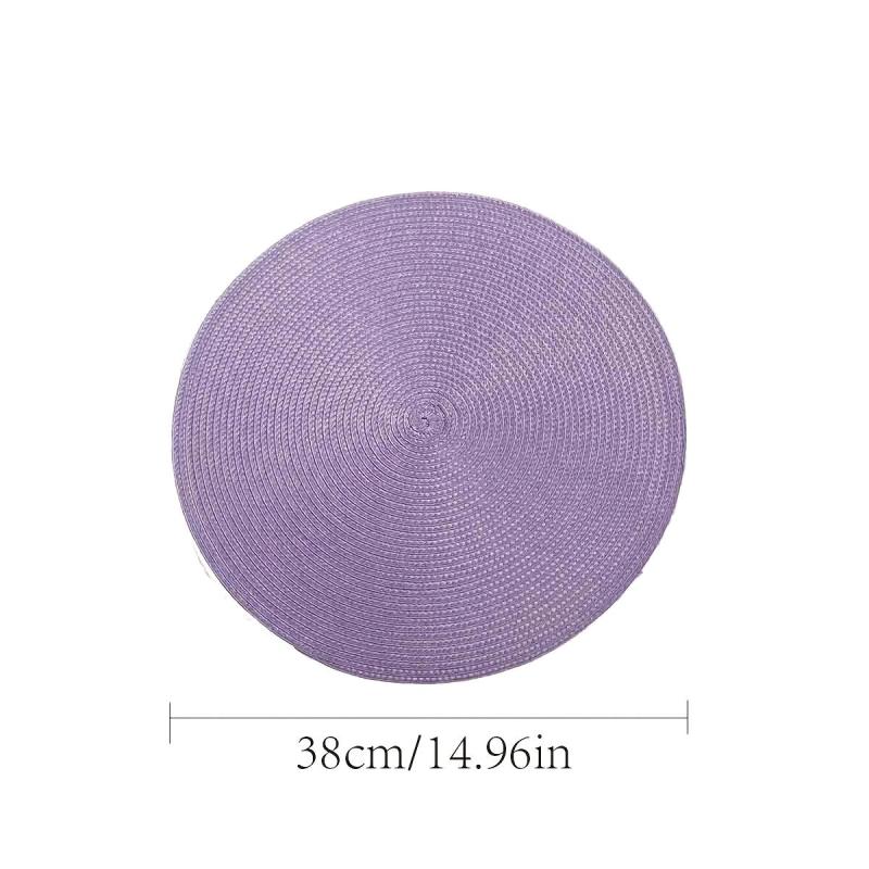 Round Braided Placemats Table Mats Woven Washable Non Slip Place Mats