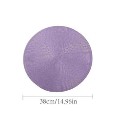 Round Braided Placemats Table Mats Woven Washable Non Slip Place Mats