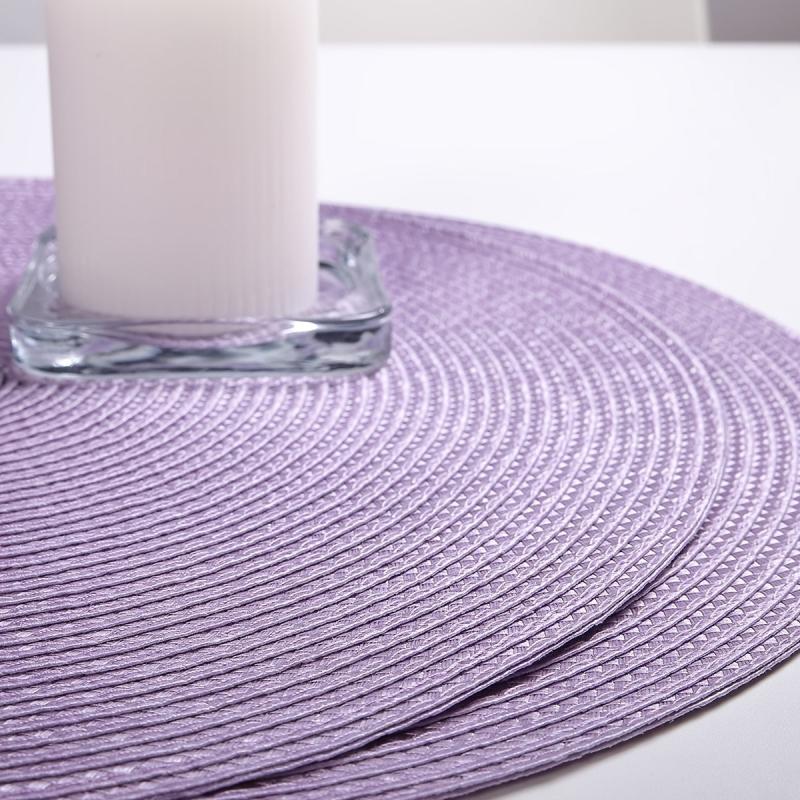 Round Braided Placemats Table Mats Woven Washable Non Slip Place Mats