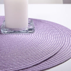 Round Braided Placemats Table Mats Woven Washable Non Slip Place Mats