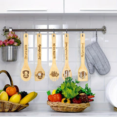 5pcs Sloth Wooden Cooking Spoons Set Bamboo Cookware Utensils Carved Gadget Kit