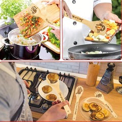 5pcs Sloth Wooden Cooking Spoons Set Bamboo Cookware Utensils Carved Gadget Kit