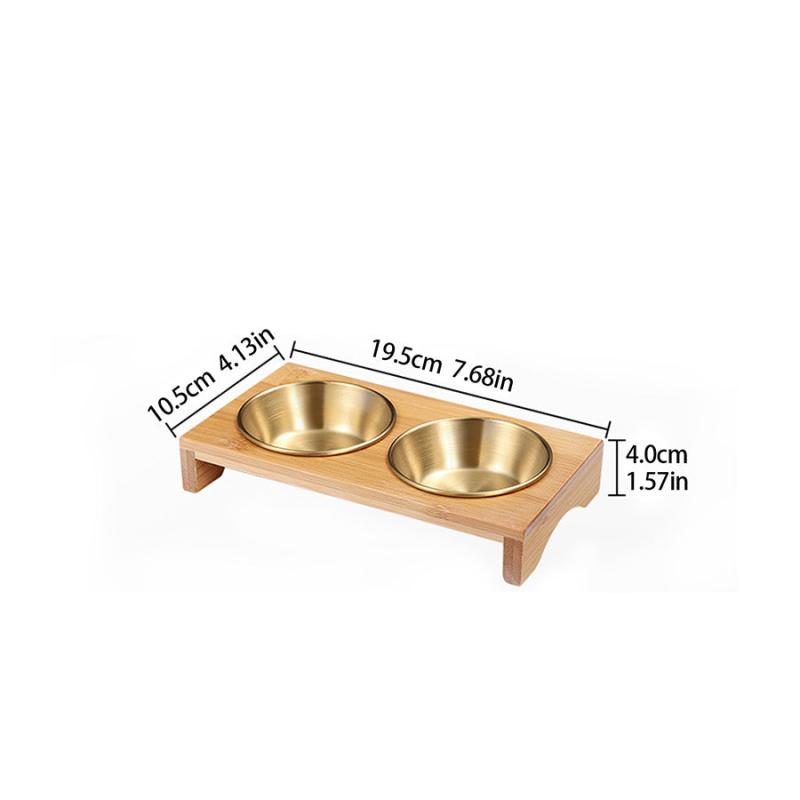 Golden Sauce Dish Set with Wooden Tray for Buffet & Hot Pot