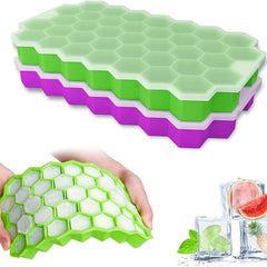 Ice Cube Tray with Removable Lid BPA-free Silicone for Cocktails Whiskey