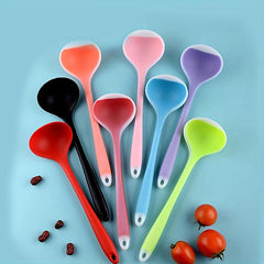 1pc Translucent Silicone Soup Spoon Kitchen Non Stick Cooking Spoon