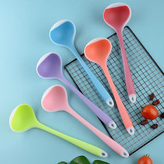 1pc Translucent Silicone Soup Spoon Kitchen Non Stick Cooking Spoon
