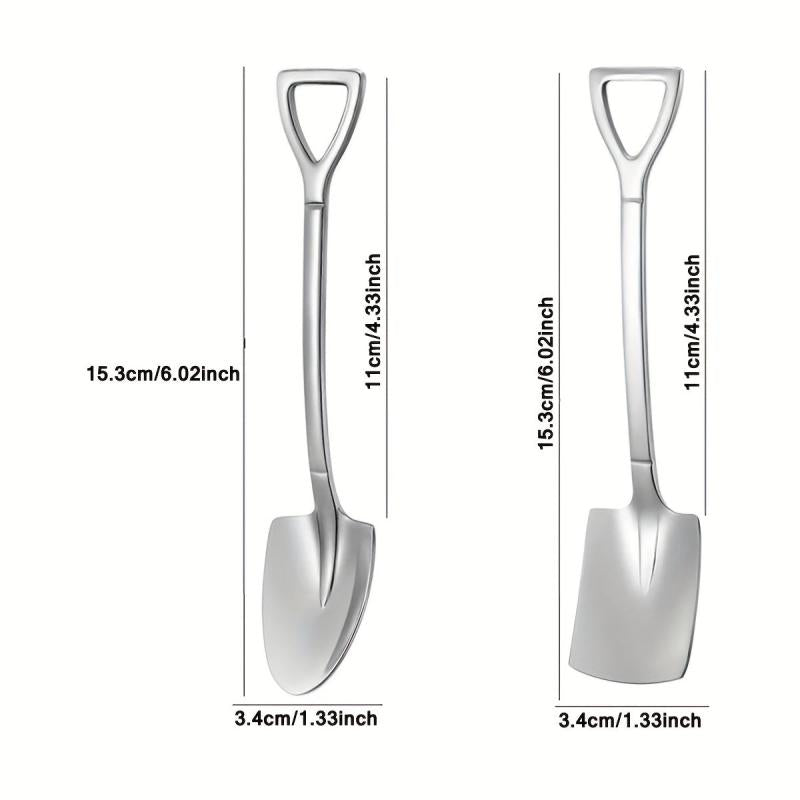 4pcs Creative Shovel Shape Spoon Stainless Steel Kitchen Spoon