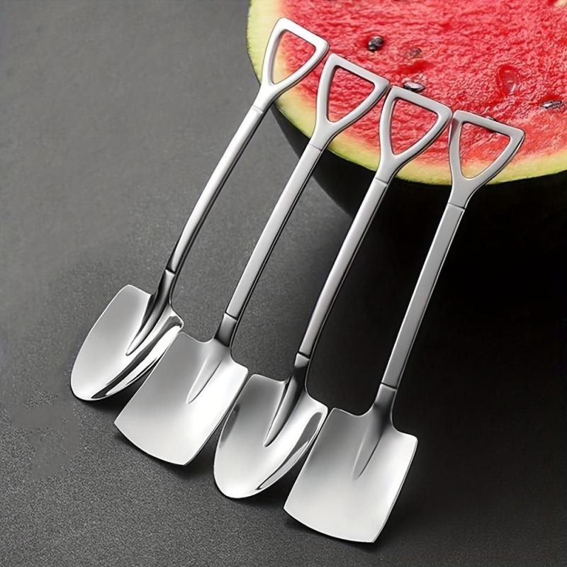 4pcs Creative Shovel Shape Spoon Stainless Steel Kitchen Spoon