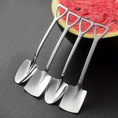4pcs Creative Shovel Shape Spoon Stainless Steel Kitchen Spoon