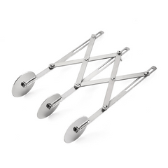 Stainless Steel Pizza Cutter Wheel with 3 Wheels - Easy Slicing